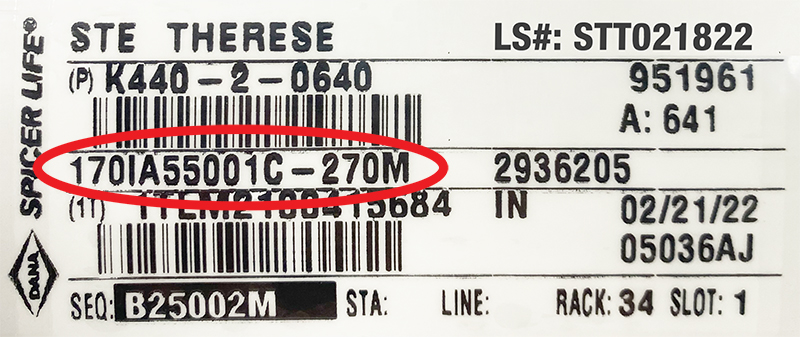 Dana ez-id part number